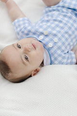 boys blue gingham one piece