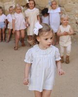 girls striped floral ruffle collar dress