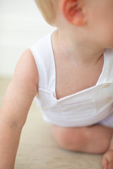 boys classic white overall, boys white overall, baby boy overall, bunnie lou boys