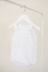 boys white overall, bunnie lou boys overall, bunnie lou