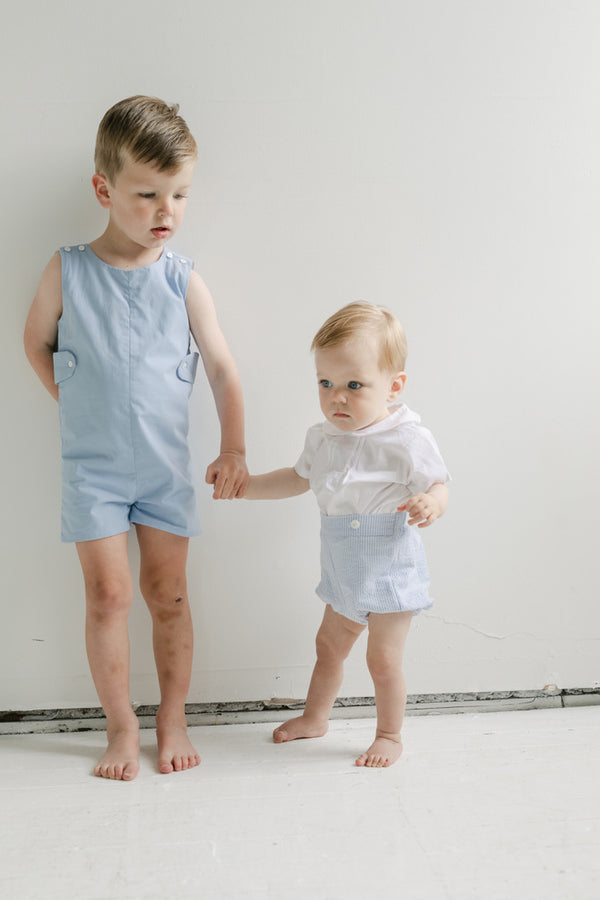 boys light blue seersucker set