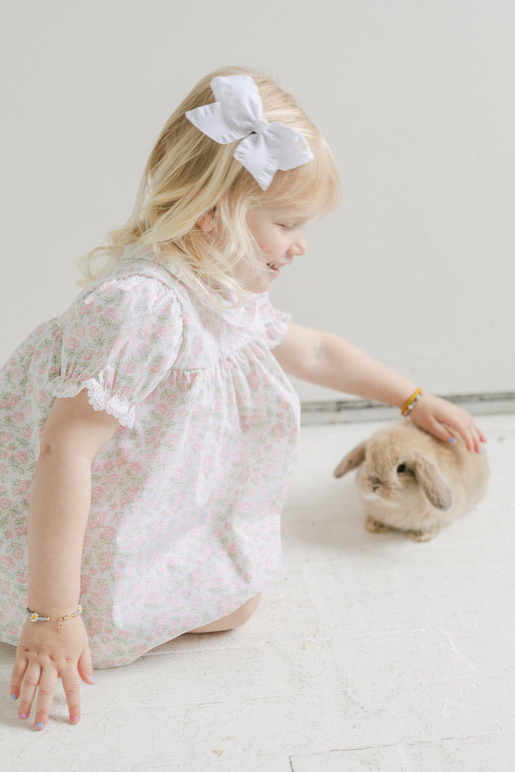 girls rose floral ruffle collar dress