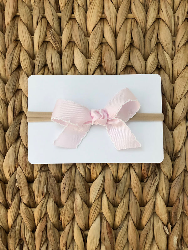 delicate pink scallop edge headband