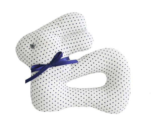 alimrose navy spot bunny rattle