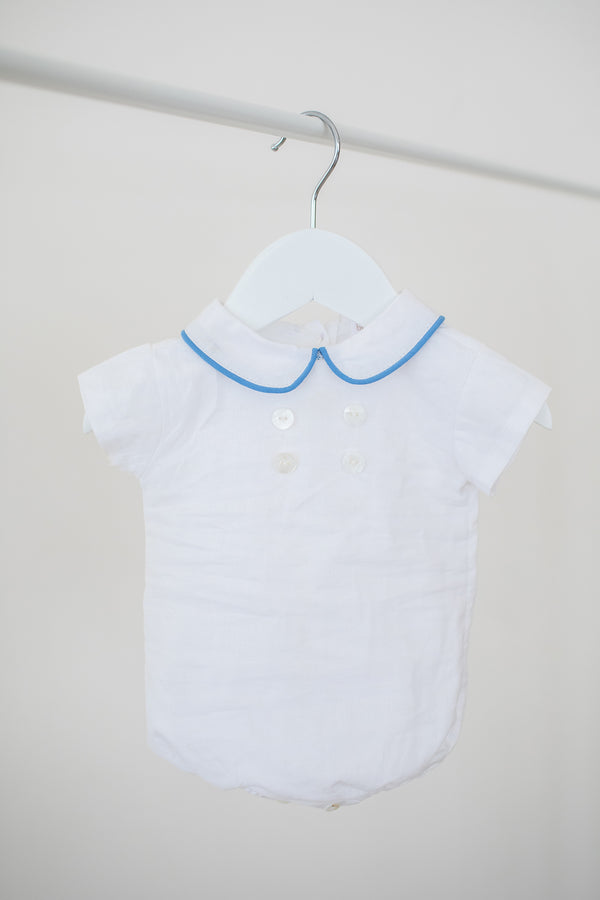 baby boy classic bubble, boys classic white bubble, bunnie lou boys bubble, bunnie lou boys one piece