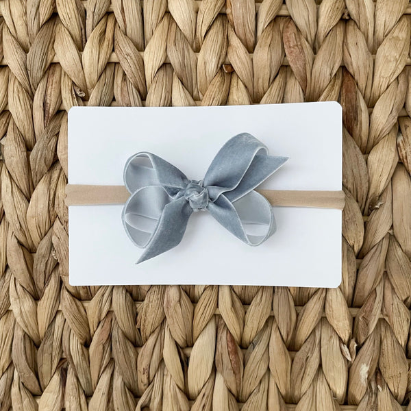 dusty blue velvet headband